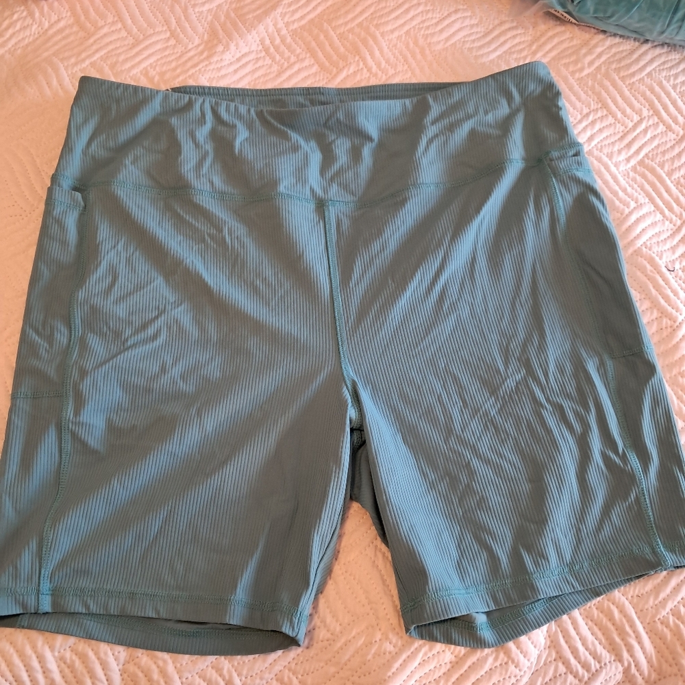Torrid Try Teal Bike Shorts Sz 3